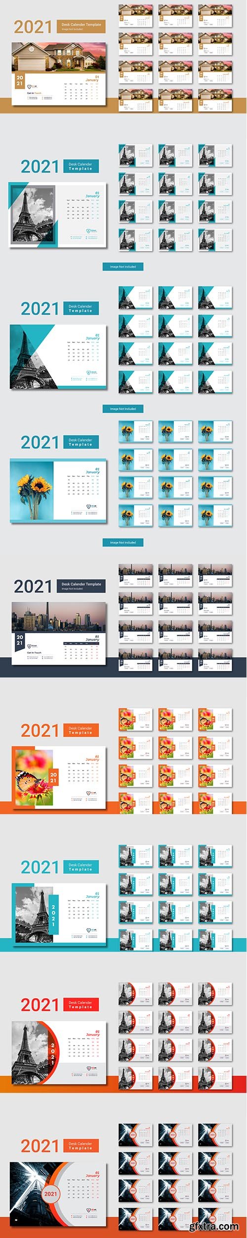 Desk calendar 2021 creative minimal template design