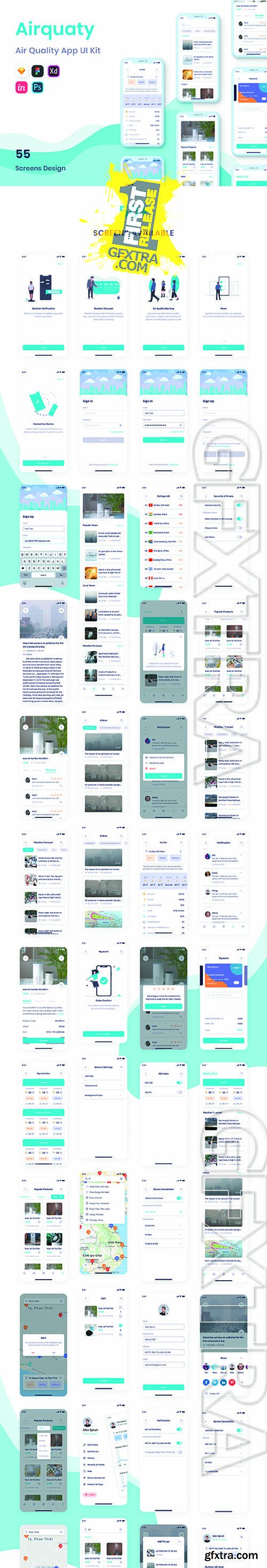 Airquaty - Air Quality App UI Kit