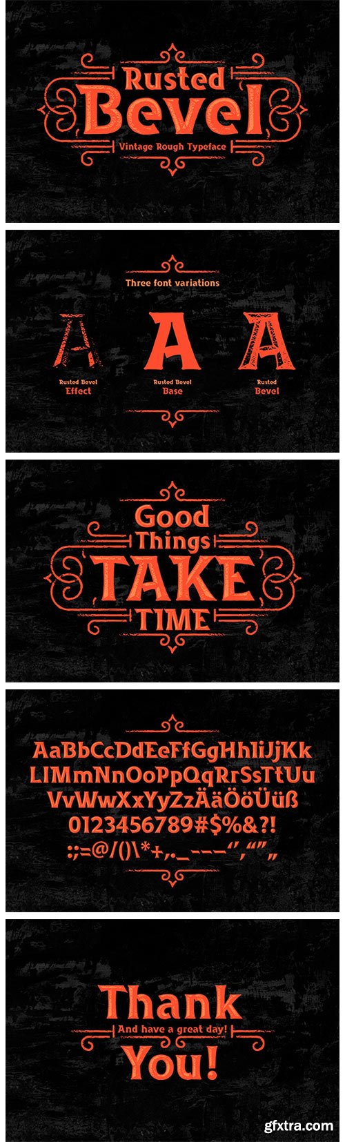 Rusted Bevel Typeface