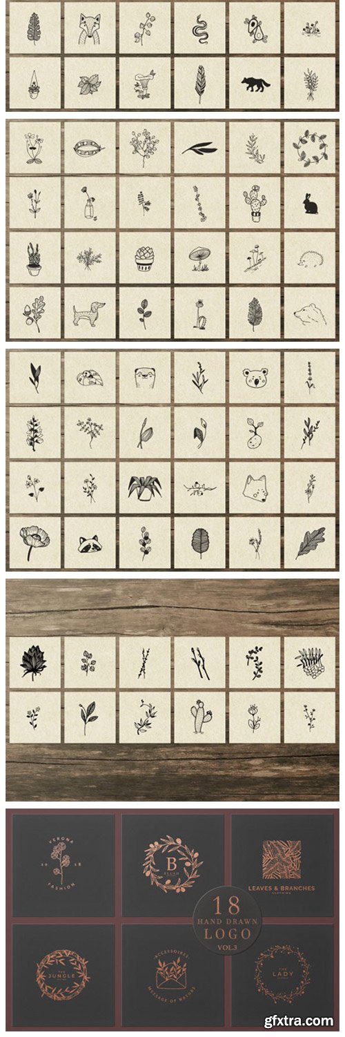 150 Hand Drawn Elements Nature III 6576141 150 Hand Drawn Elements Nature III 6576141