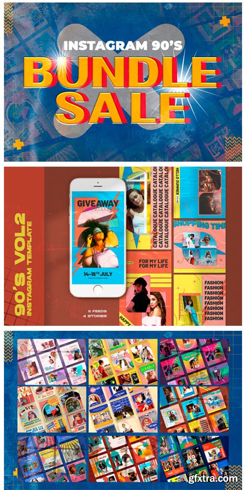 Bundle 90's Instagram Templates 6672896 Bundle 90's Instagram Templates 6672896