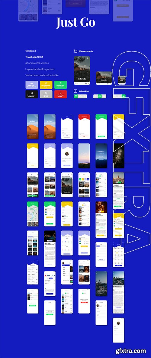 Just Go 2.0 travel app - UI Kit Just Go 2.0 travel app - UI Kit