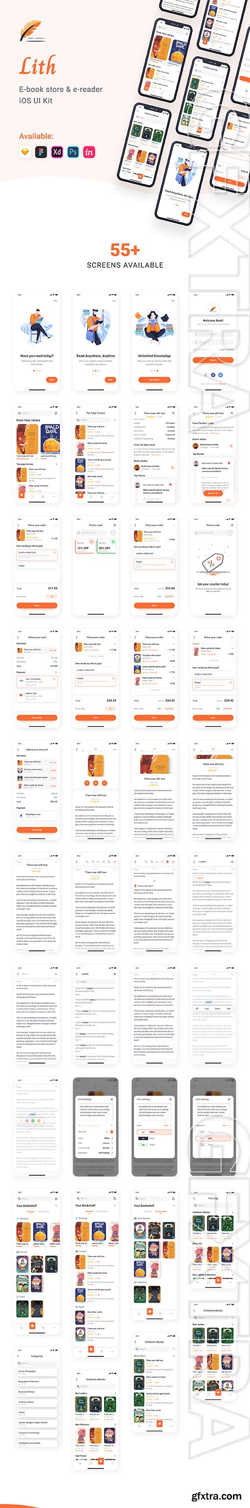 Lith - E-book store & E-reader App UI Kit Lith - E-book store & E-reader App UI Kit