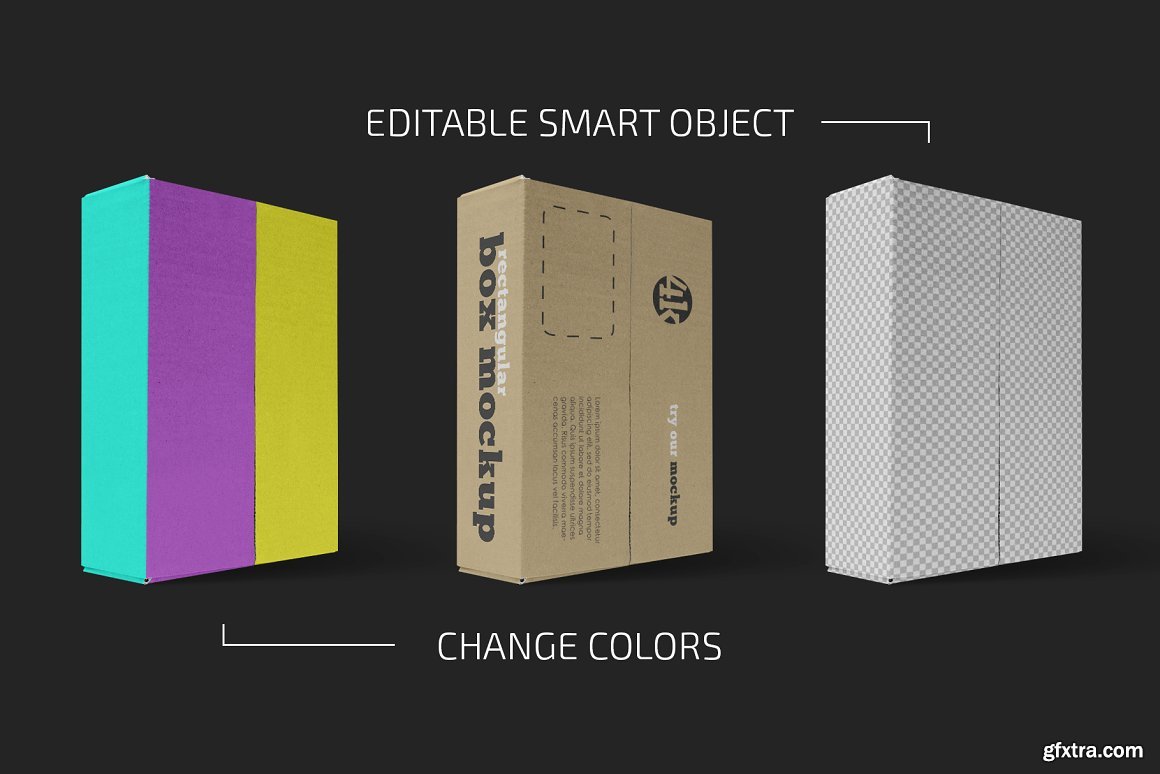 CreativeMarket Rectangular Paper Box Mockup Set 5636839 » GFxtra