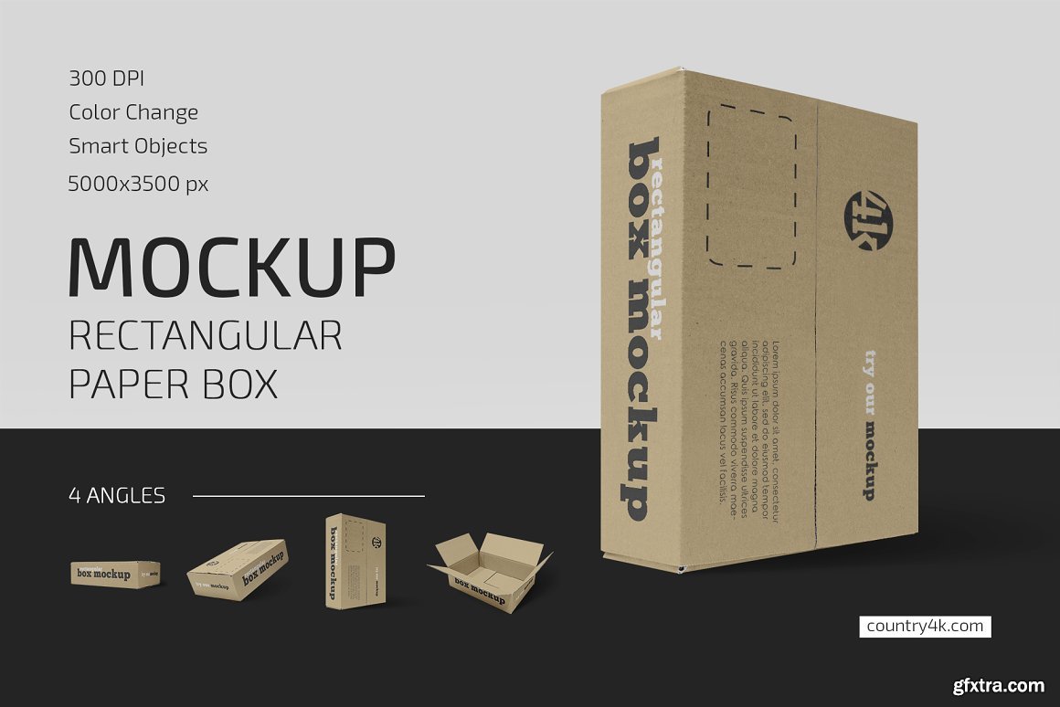 CreativeMarket Rectangular Paper Box Mockup Set 5636839 » GFxtra
