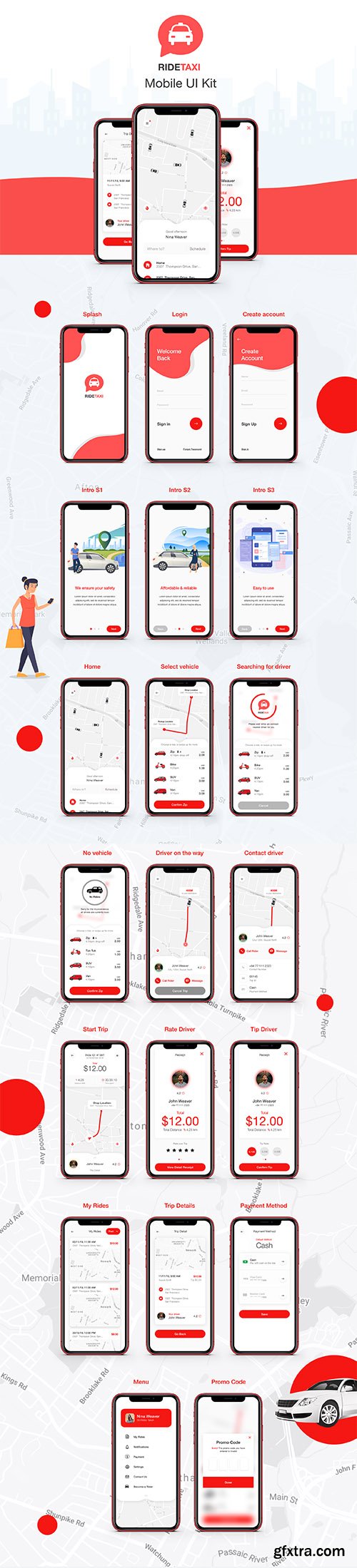 Ride Taxi App UI Kit Ride Taxi App UI Kit