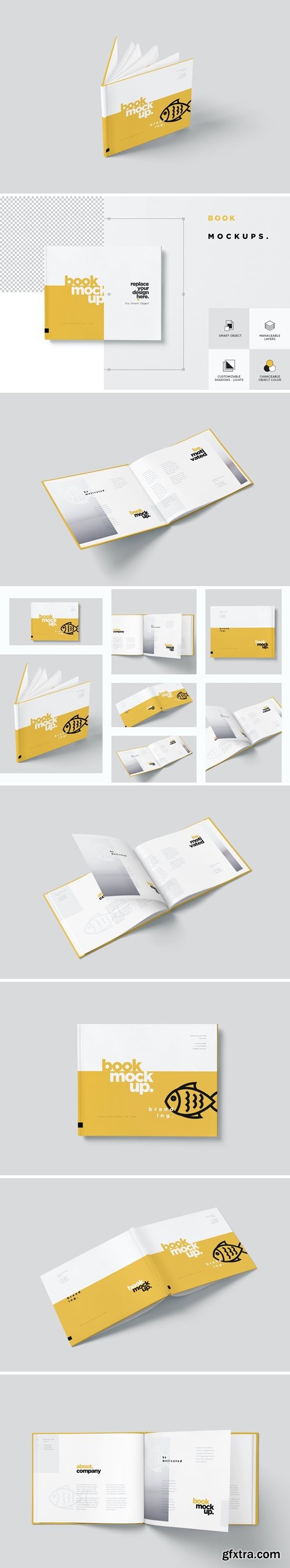 Landscape Book Branding Mockups