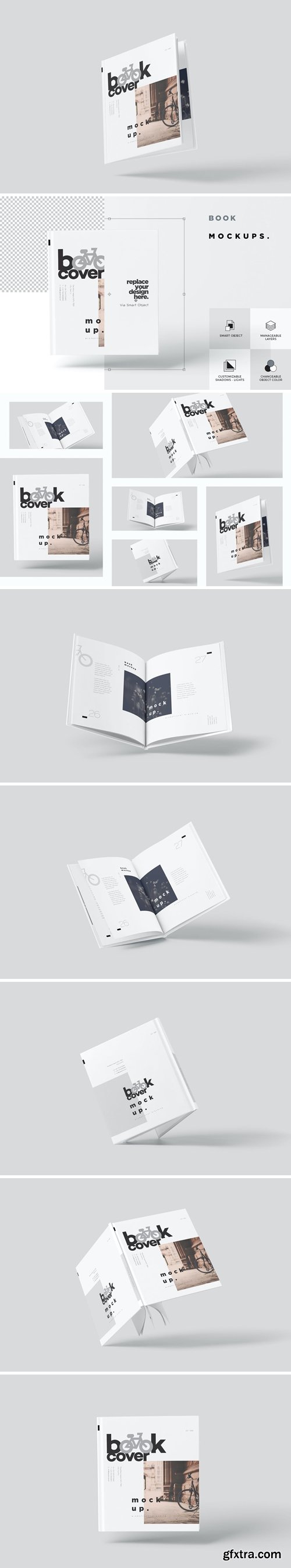 Floating Hardcover Book Mockups