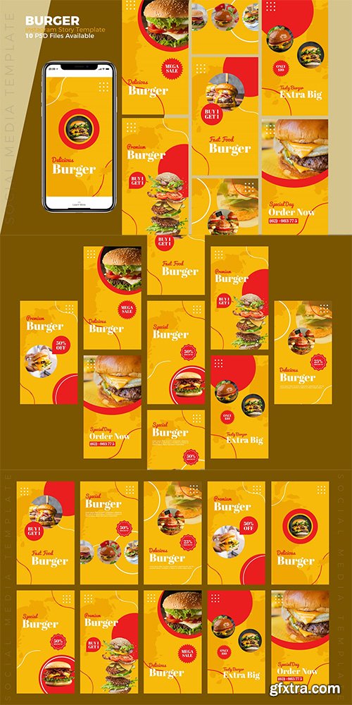 Burger - Food Instagram story Template Burger - Food Instagram story Template