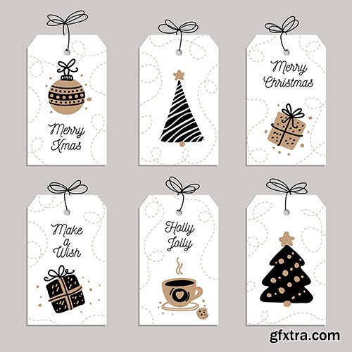 Hand-drawn christmas sale tag collection