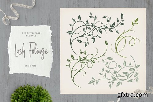 Lush Foliage Vintage Florals