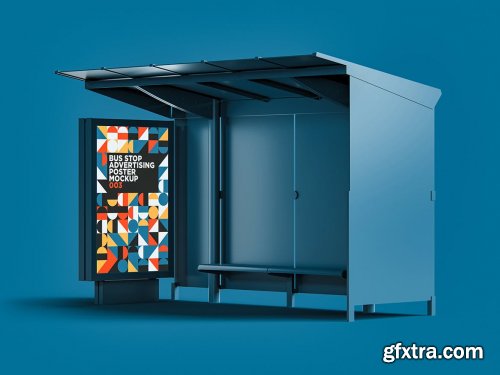 Bus Stop Advertising Poster Mockup 003