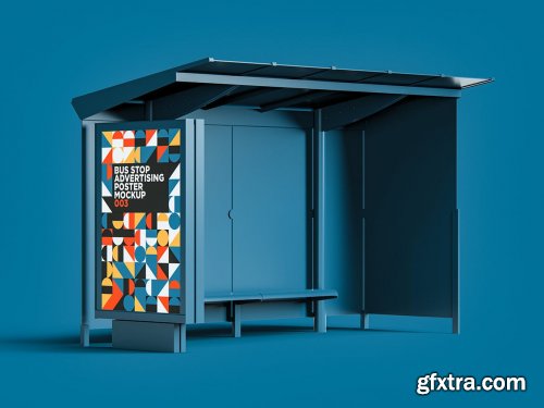 Bus Stop Advertising Poster Mockup 003