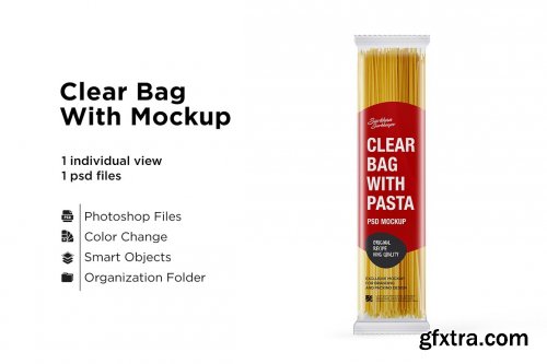 CreativeMarket - Clear Bag With Pasta Mockup 5558044