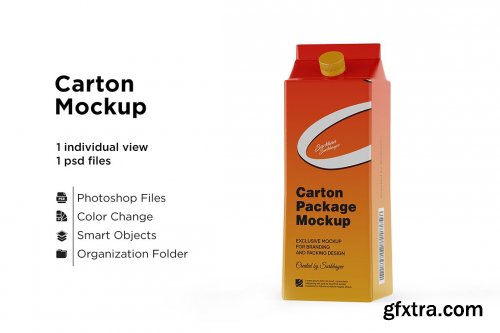 CreativeMarket - Carton Package With Plastic Cap 5558122