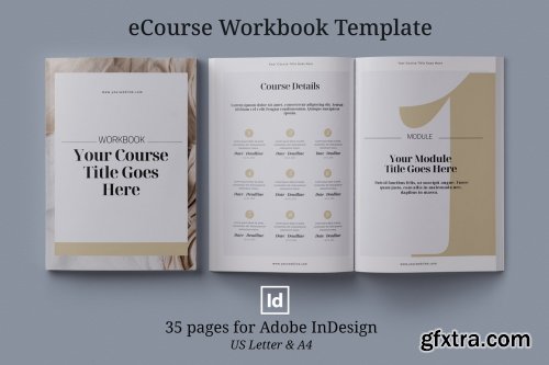 CreativeMarket - eCourse Workbook InDesign template 4663195