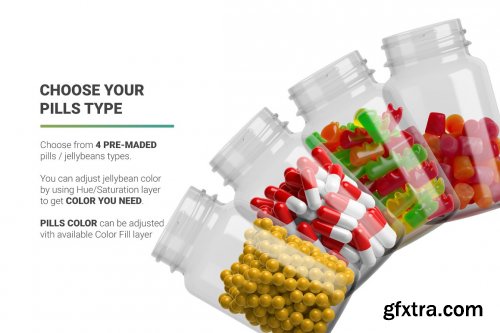 CreativeMarket - Vitamins Bottle Mockup 5268107