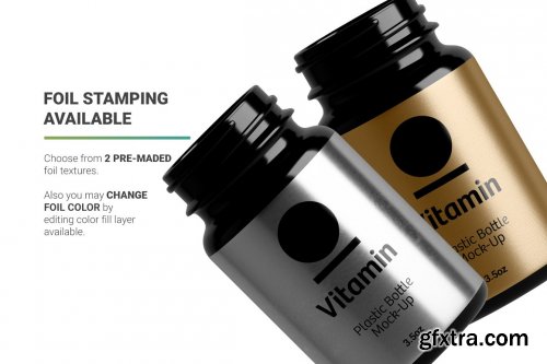 CreativeMarket - Vitamins Bottle Mockup 5268107