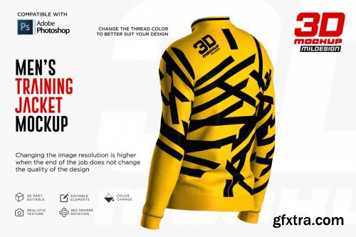 CreativeMarket - 3D Men's Training Jacket Mockup 5271763