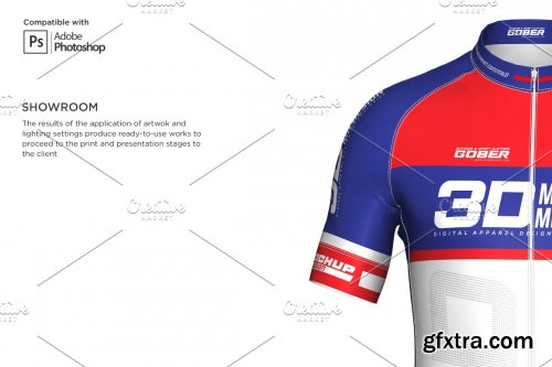 CreativeMarket - 3D Men's Cycling Jersey Fullzip SS 5556411