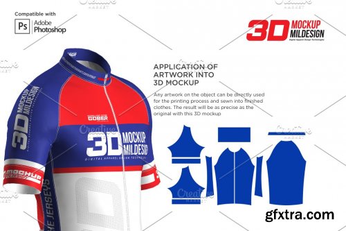 CreativeMarket - 3D Men's Cycling Jersey Fullzip SS 5556411