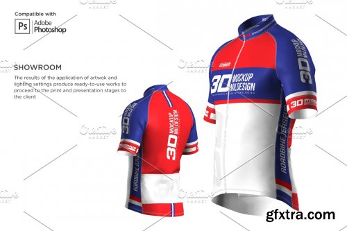 CreativeMarket - 3D Men's Cycling Jersey Fullzip SS 5556411