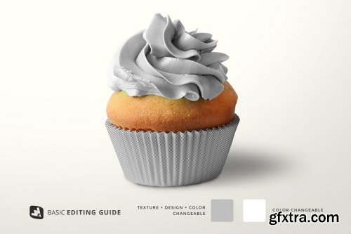 CreativeMarket - Frontview Cupcake Casing Mockup 5051794
