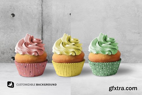 CreativeMarket - Frontview Cupcake Casing Mockup 5051794