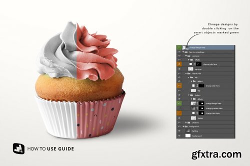CreativeMarket - Frontview Cupcake Casing Mockup 5051794