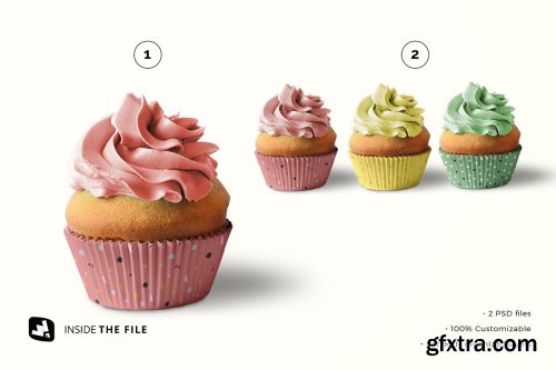 CreativeMarket - Frontview Cupcake Casing Mockup 5051794