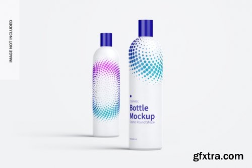 8 oz / 240 ml rounded cosmetic bottles mockup