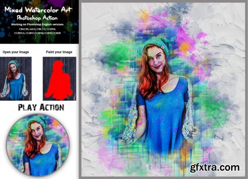CreativeMarket - Mixed Watercolor Art PS Action 5360756