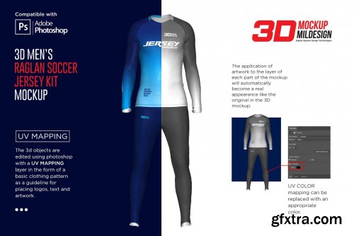 CreativeMarket - 3D Men's Soccer Goalkeeper Kit psd 5567402