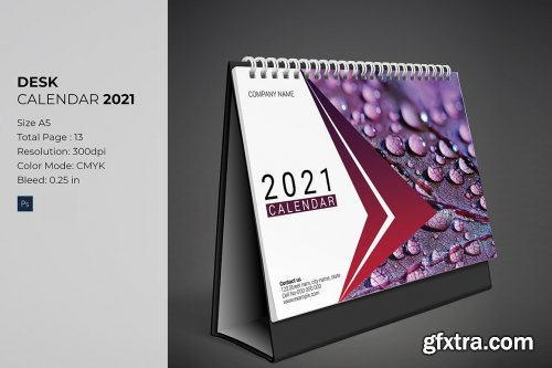 CreativeMarket - Desk Calendar 2021 5611581