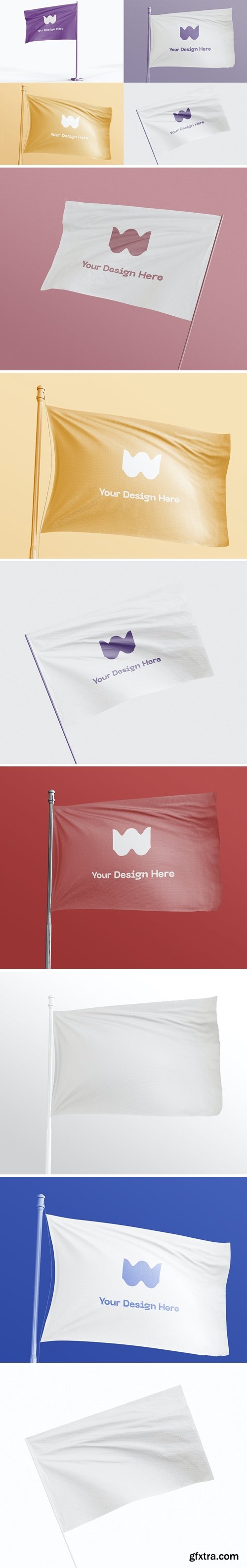 Waving Flag Mockup