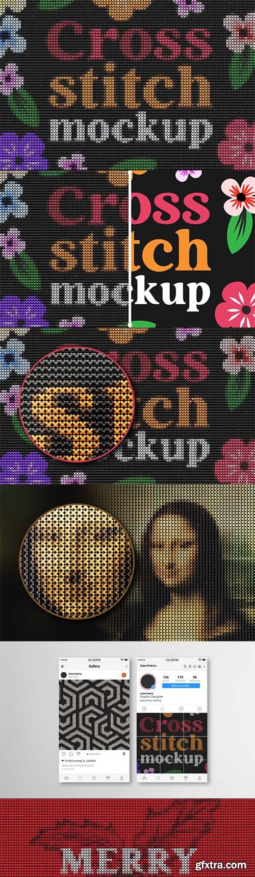 Cross Stitch Art Mockup Cross Stitch Art Mockup