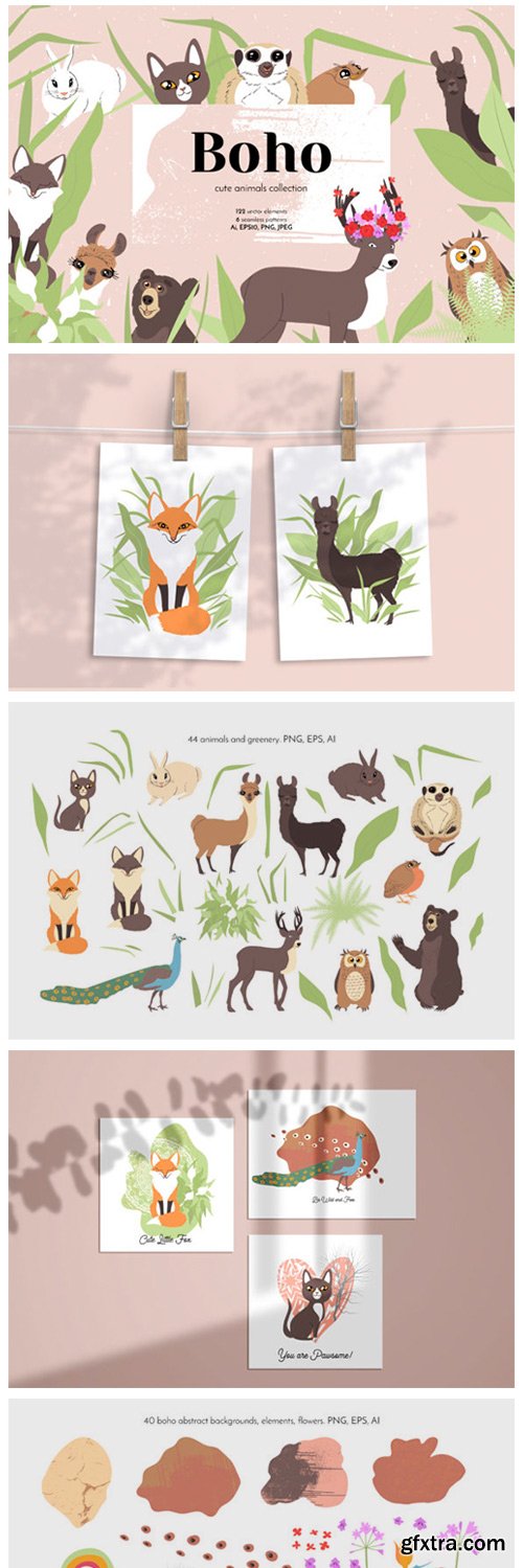 Boho Cute Animals - Line Art 6771975