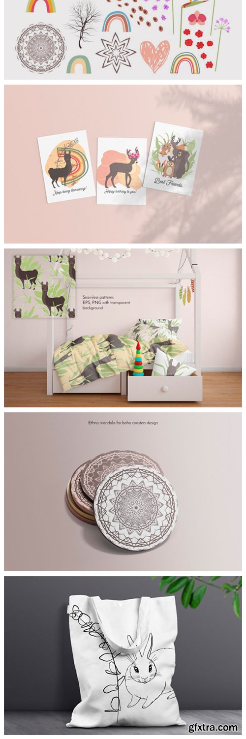 Boho Cute Animals - Line Art 6771975