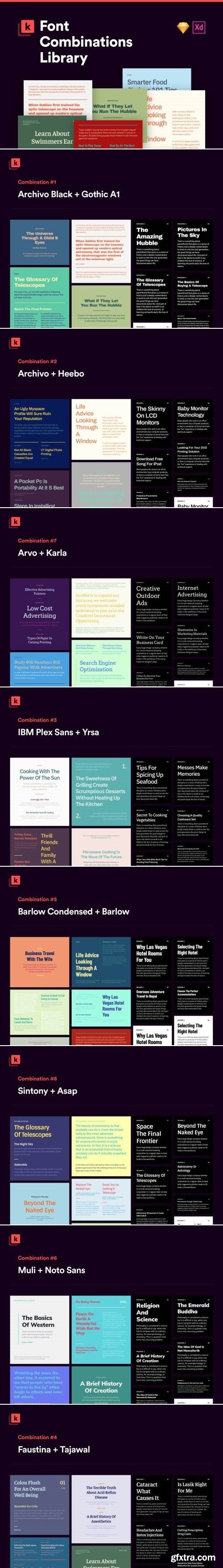Font Combinations Library v1.1/v1.5 Font Combinations Library v1.1/v1.5
