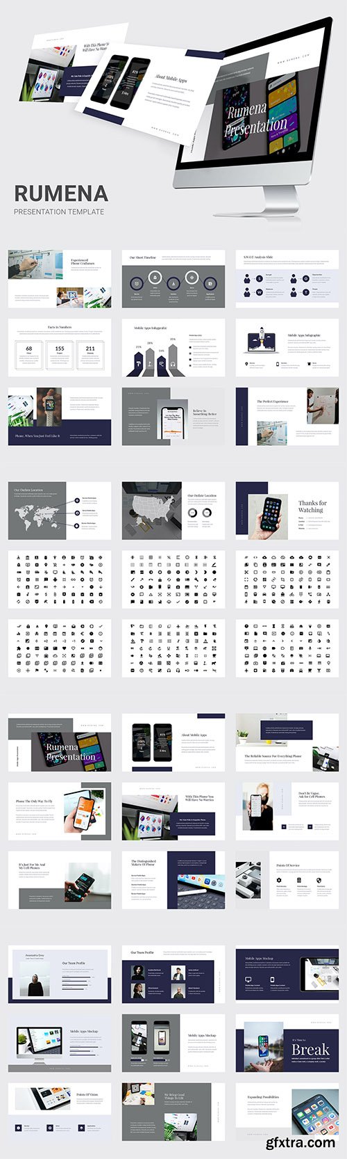 Rumena - Mobile Apps Showcase Powerpoint, Keynote and Google Slides Template Rumena - Mobile Apps Showcase Powerpoint, Keynote and Google Slides Template