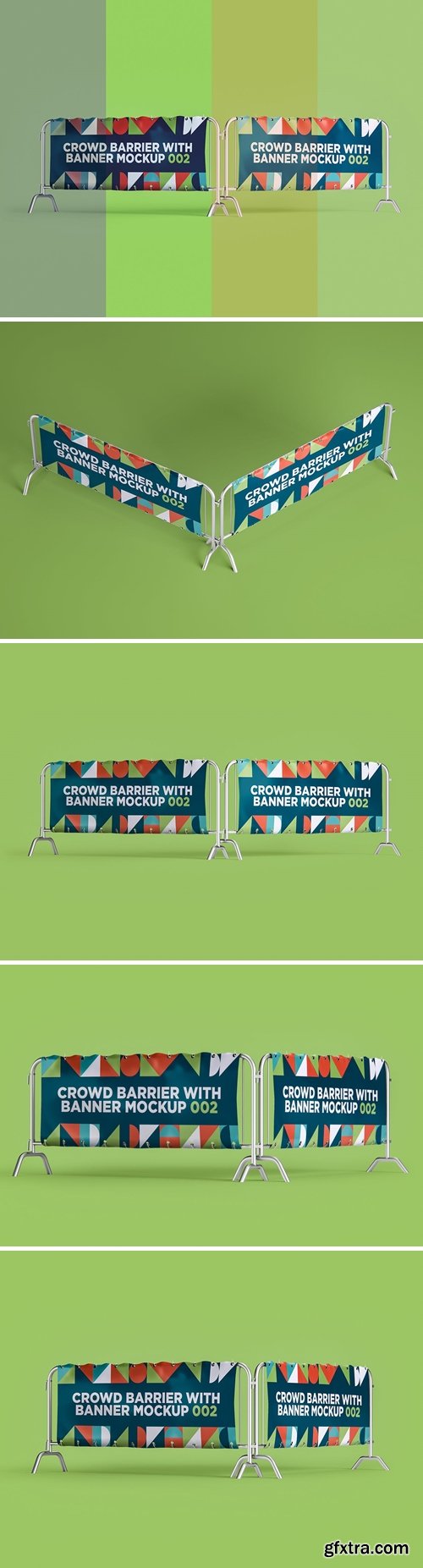 Crowd Barrier with Banner Mockup 002