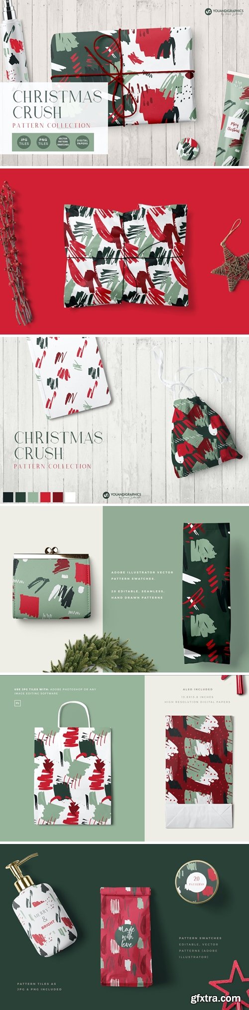 CreativeMarket - Christmas Crush Abstract Patterns 5613076