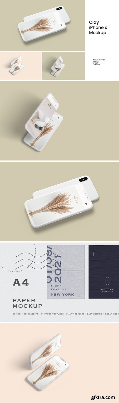 Clay iPhone X mockup