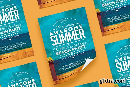Vintage Summer Beach Party Flyer