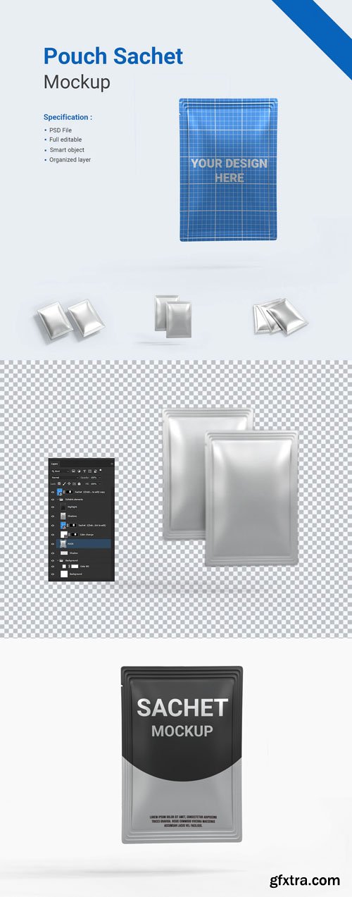 Pouch Sachet PSD Mockup Pouch Sachet PSD Mockup