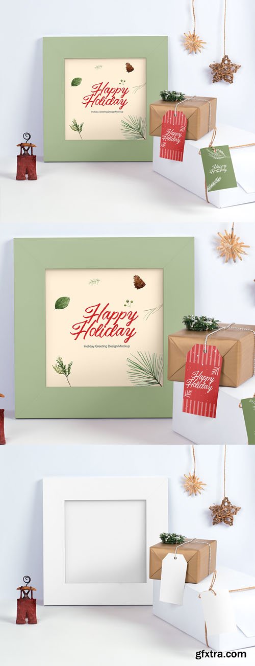 Holiday Greeting Frame PSD Mockup Holiday Greeting Frame PSD Mockup