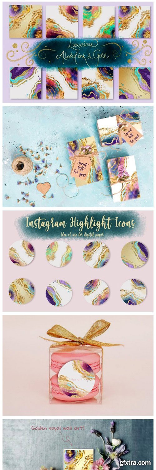 Luxurious Alcohol Ink & Gold 6946713 Luxurious Alcohol Ink & Gold 6946713