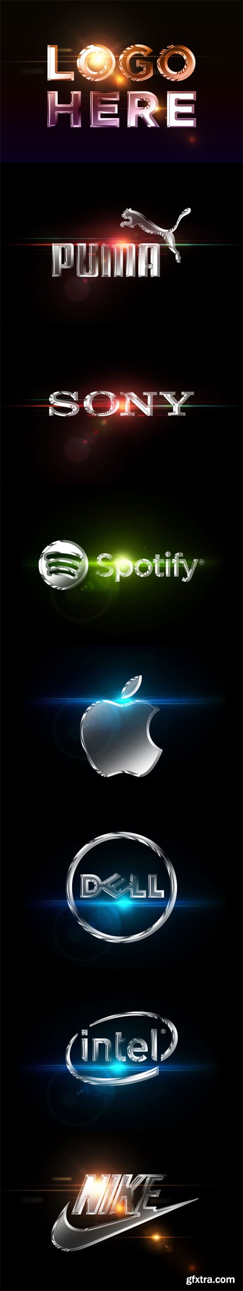 Chrome Effect Logo PSD Mockup Chrome Effect Logo PSD Mockup