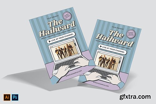 Retro Virtual Music Concert Flyer Retro Virtual Music Concert Flyer