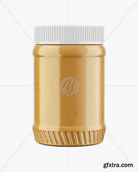 Clear  Plastic Jar with Peanut Butter Mockup  70931